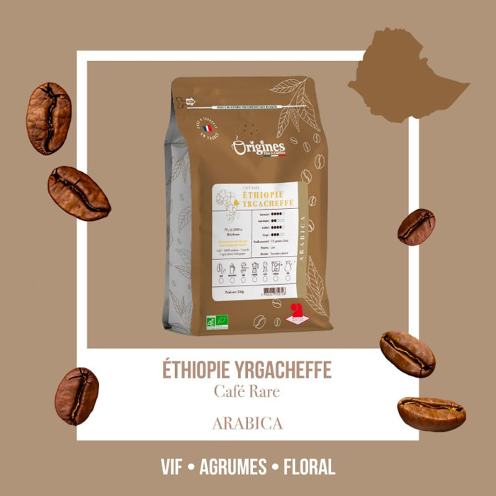 Café Rare bio - Ethiopie Yrgacheffe - Piston 250g