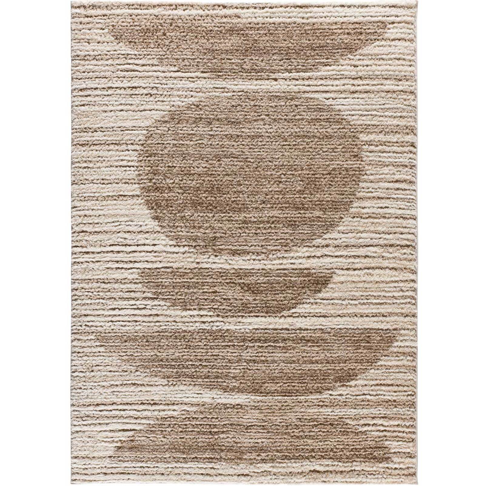 LIMA Alfombra shaggy estilo escandinavo con relieve beige, varias medidas disponibles