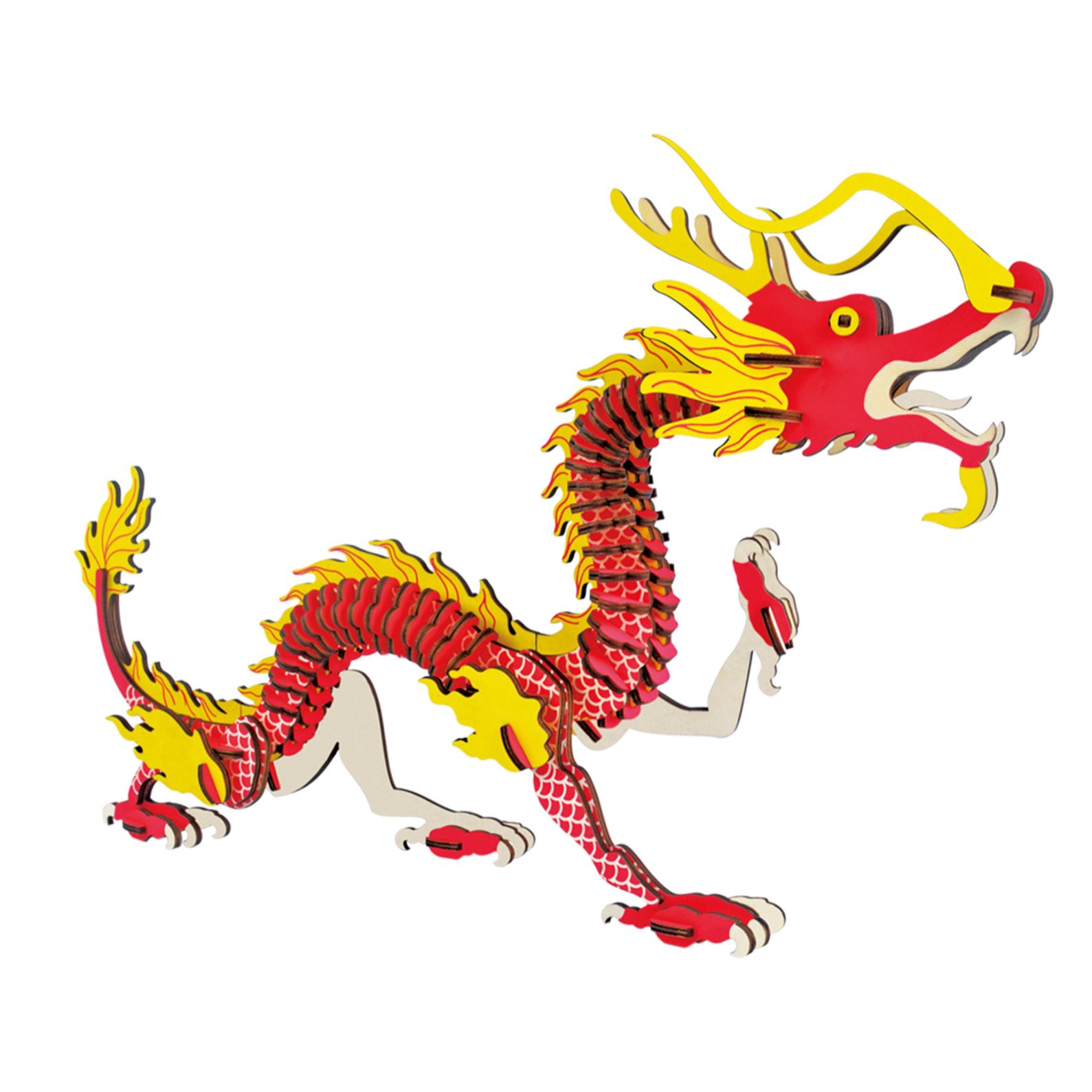 Maqueta 3D de madera. Dragón oriental. 156 piezas.