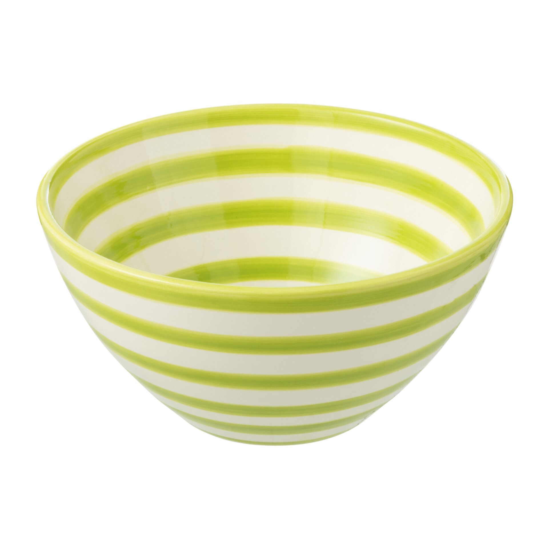J-Line bol Granada Stripes High - céramique - blanc/vert  - medium - Ø 22 cm