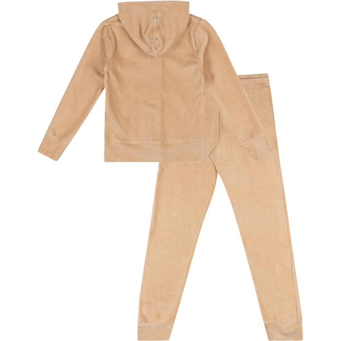 Tuta invernale da bambina con cappuccio e zip "Love"