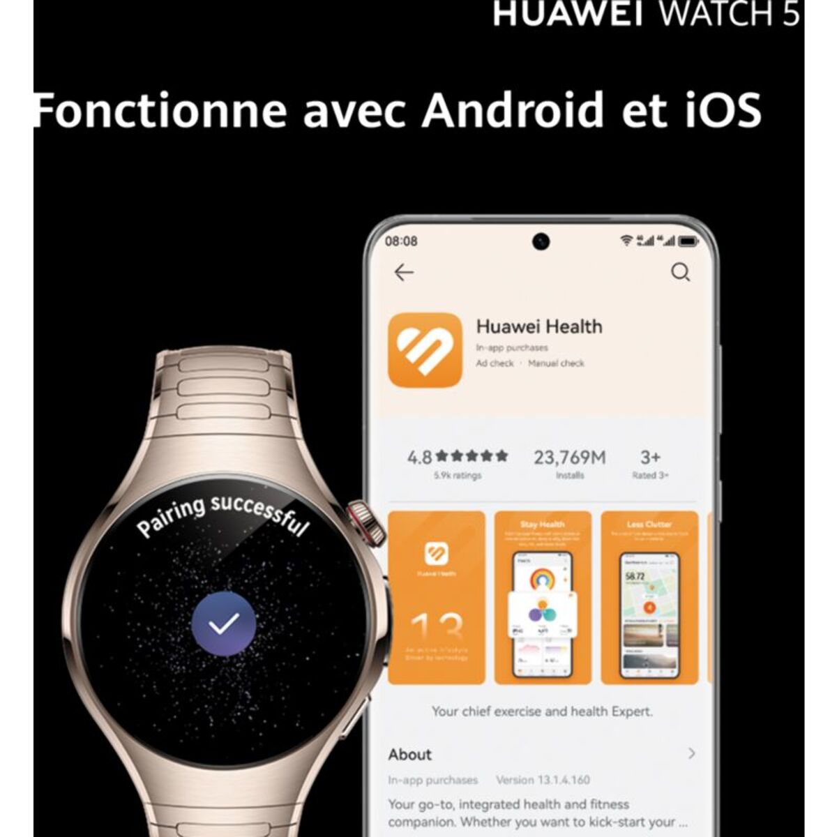 Montre connectée HUAWEI Watch 5 42mm Or