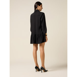 Oltre - Vestito svasato con braccialetti dorati - Nero