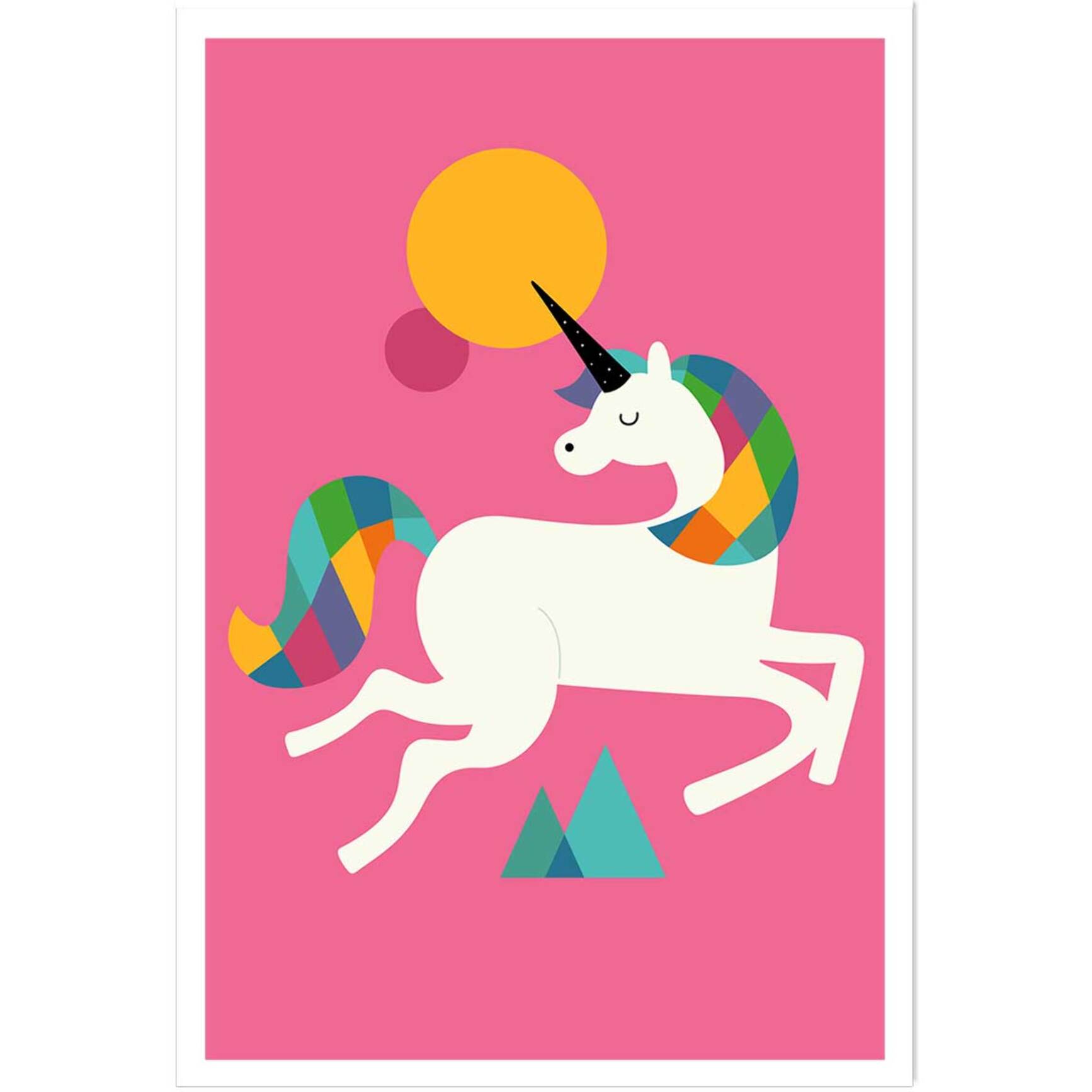 Affiche  licorne rose Affiche seule