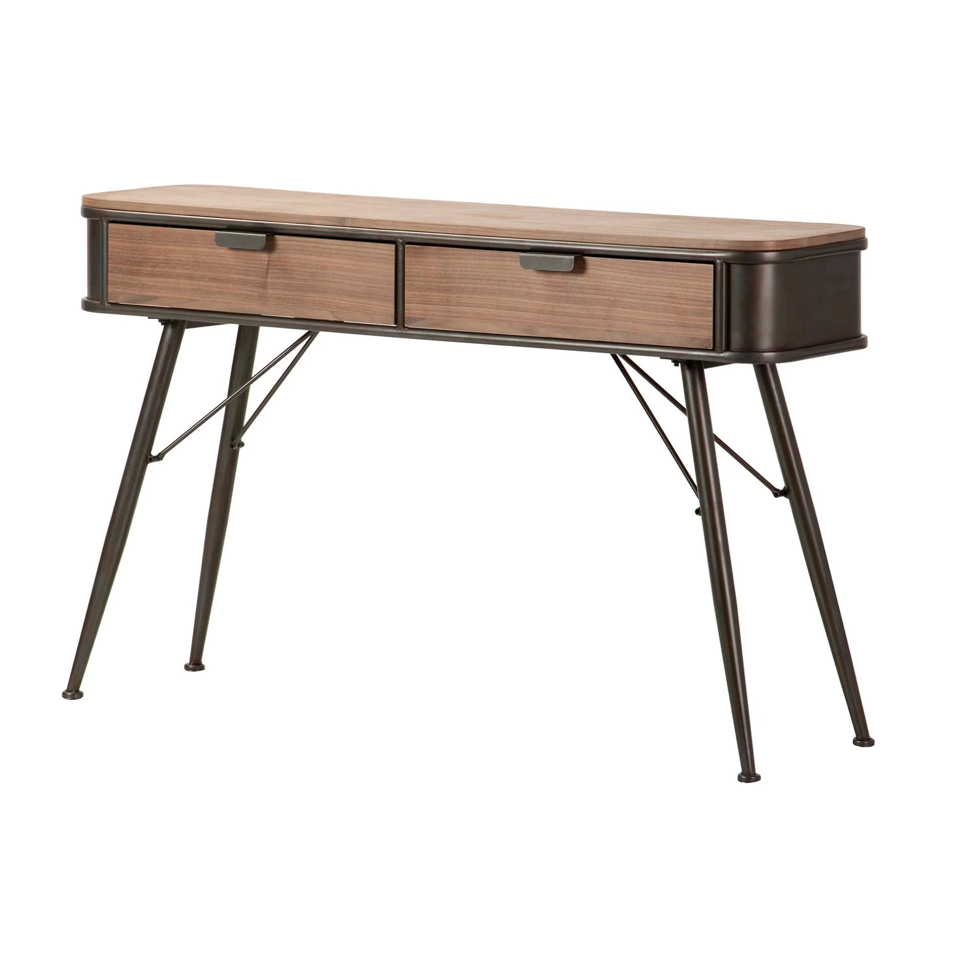 Consola Madera Metal Marron Negro 120x34x74 Cm