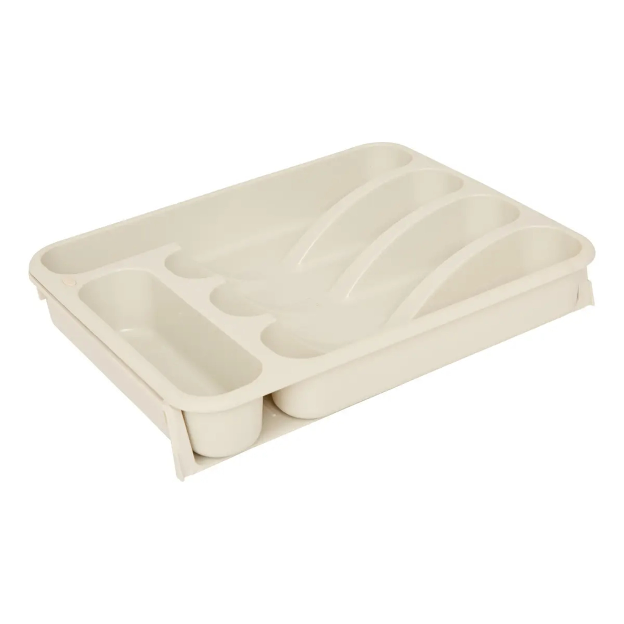 Range-couverts Poly extensible 6 compartiments beige