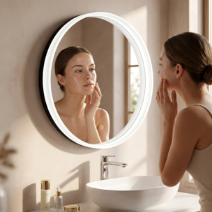 Miroir LED rond 60 cm avec capteur tactile et mémoire des réglages SAT (SATZFULED60)