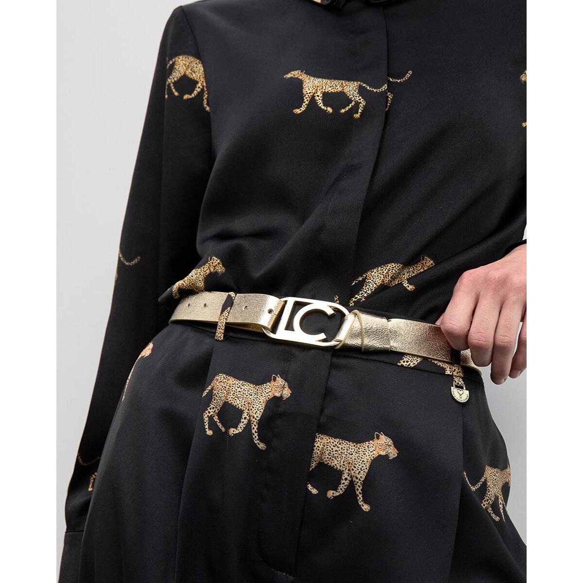 Cintura reversibile con fibbia ovale con logo