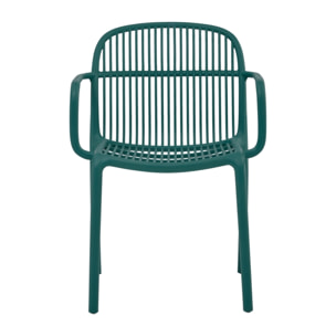 Set da 4 sedie da giardino in polipropilene con braccioli verde – Sintra