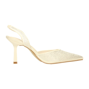 Décolleté sling back Donna Tata Italia Bianco