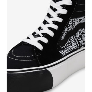 Zapatillas de tela altas negras con plataforma