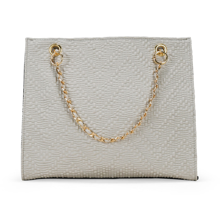 Bolso de hombro piedra con asas de cadena