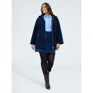 Fiorella Rubino - Chaqueta de paño con capucha - Azul