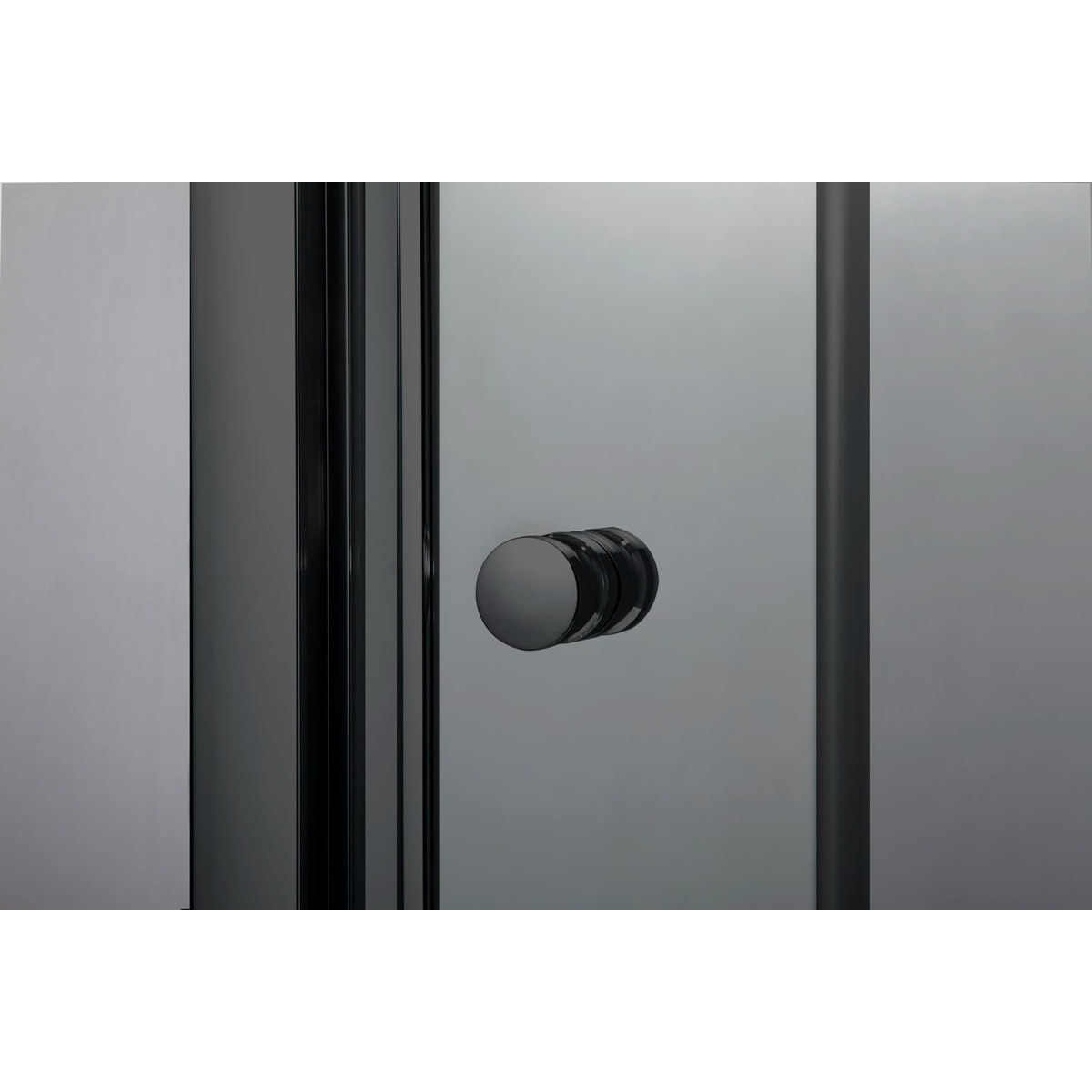 SAT PROJECT Douche quart de cercle 90x90cm coulissante avec profilé noir mat (SATPROMUS90CT)