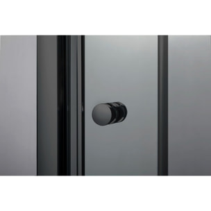 SAT PROJECT Douche quart de cercle 90x90cm coulissante avec profilé noir mat (SATPROMUS90CT)