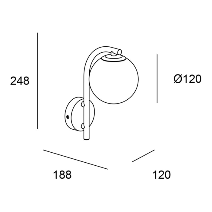 Forlight Sfera Lamapara aplique con forma ovalada en color negro para bombilla G9