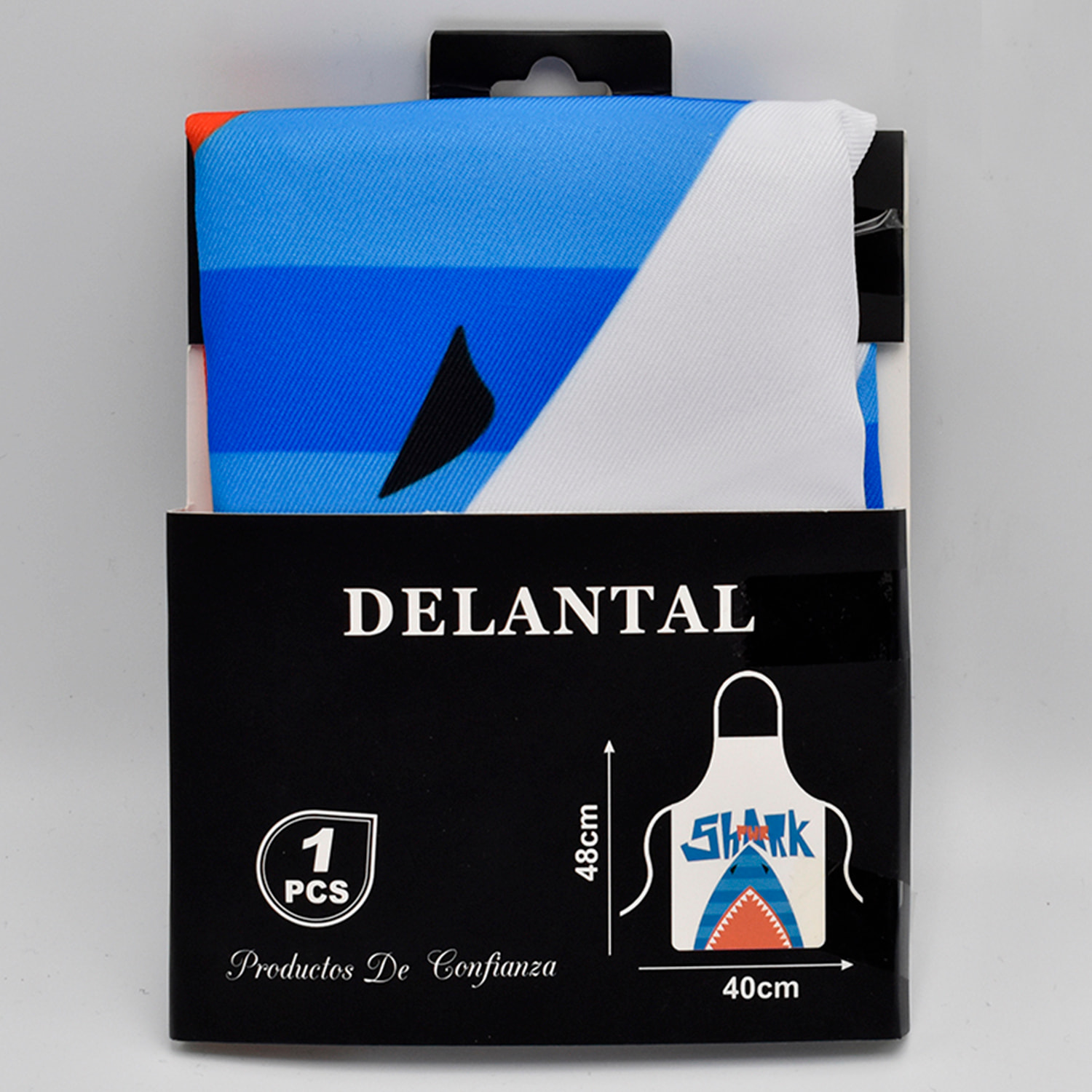 Grembiule regolabile design squalo 40x48 cm.