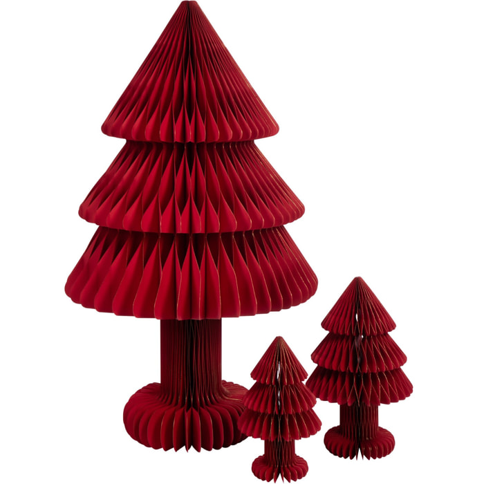 J-Line décoration sapin de Noël Pliable - papier - rouge - large