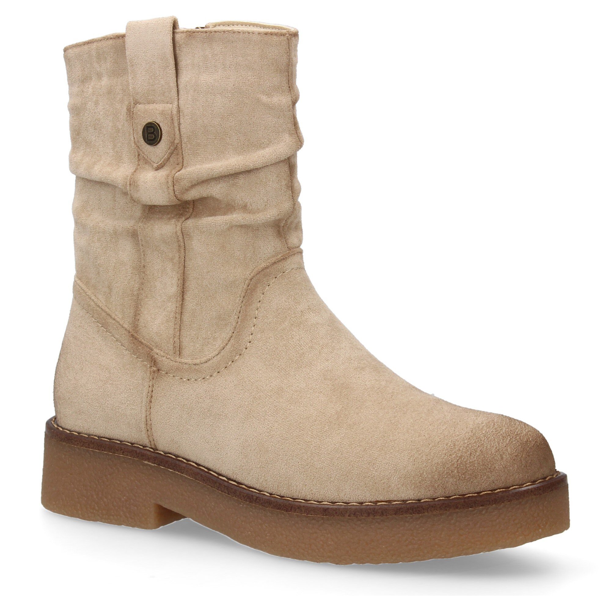 Botines planos para Mujer, cómodos y elegantes, diseño moderno con caña arrugada