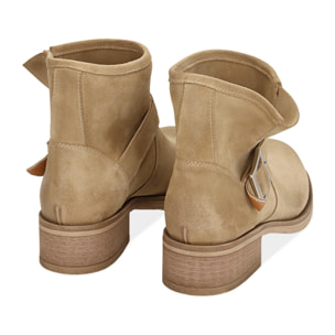 Biker boots taupe in camoscio