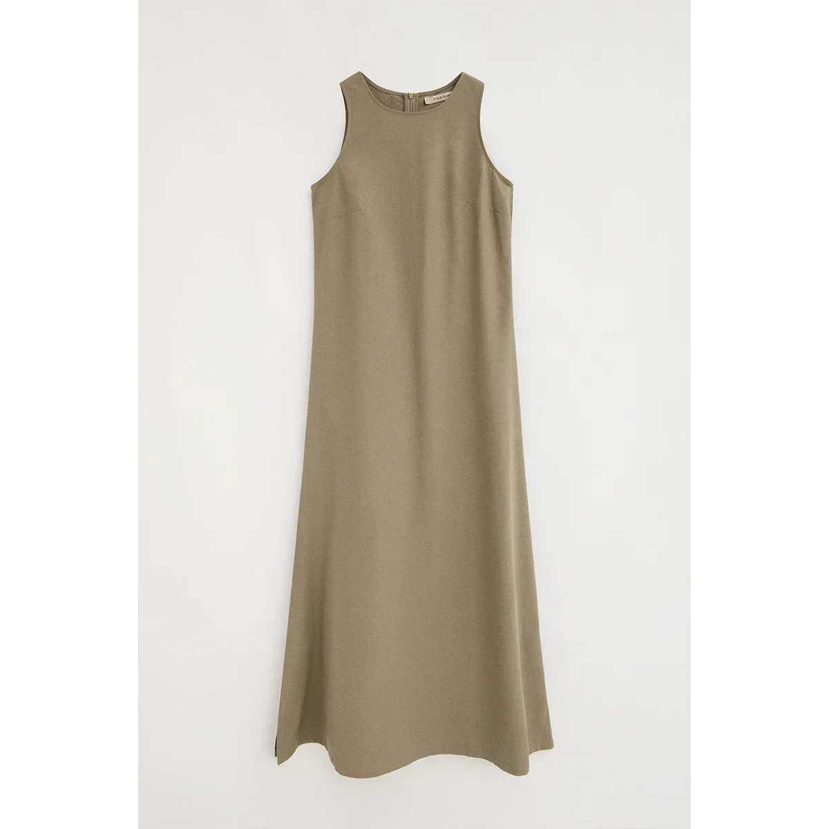 Vestito in cotolino kaki smanicato con logo Polo Club