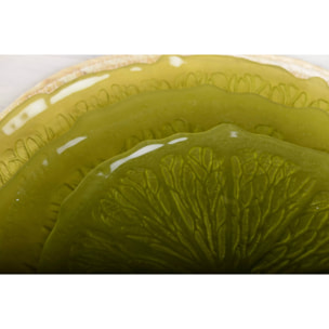 Lot de 6 Assiette de présentation verte 34cm - citron