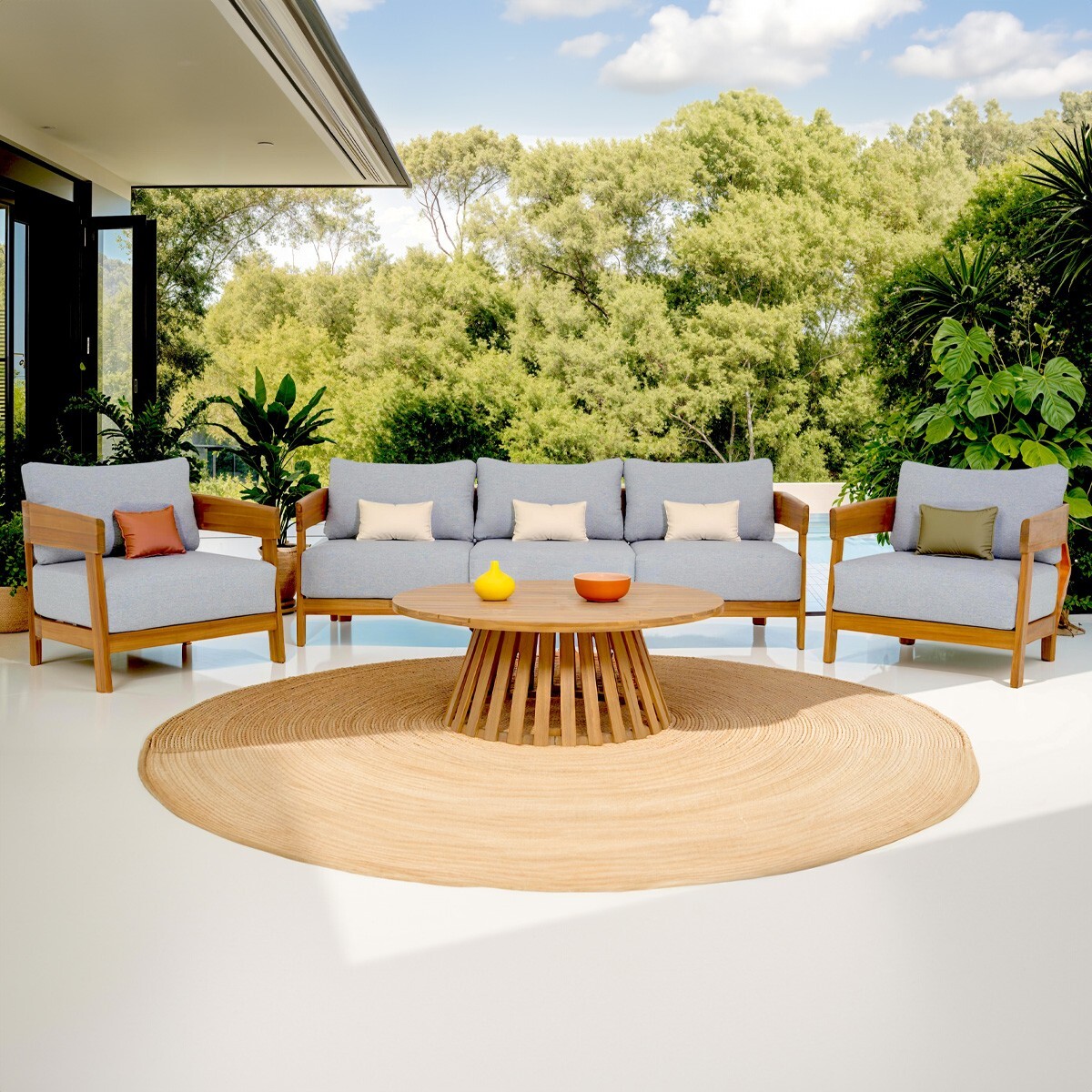 Salon de jardin 5 places en bois FSC - PAROS