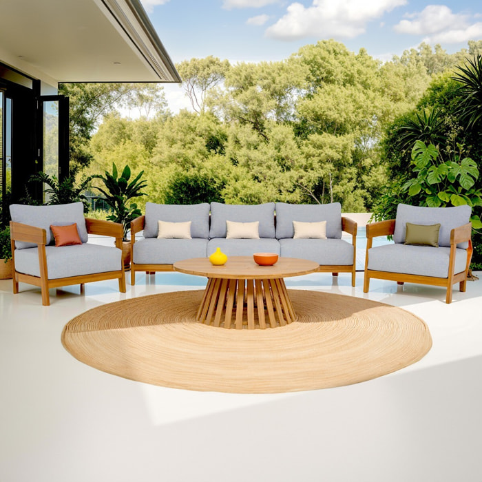 Salon de jardin 5 places en bois FSC - PAROS