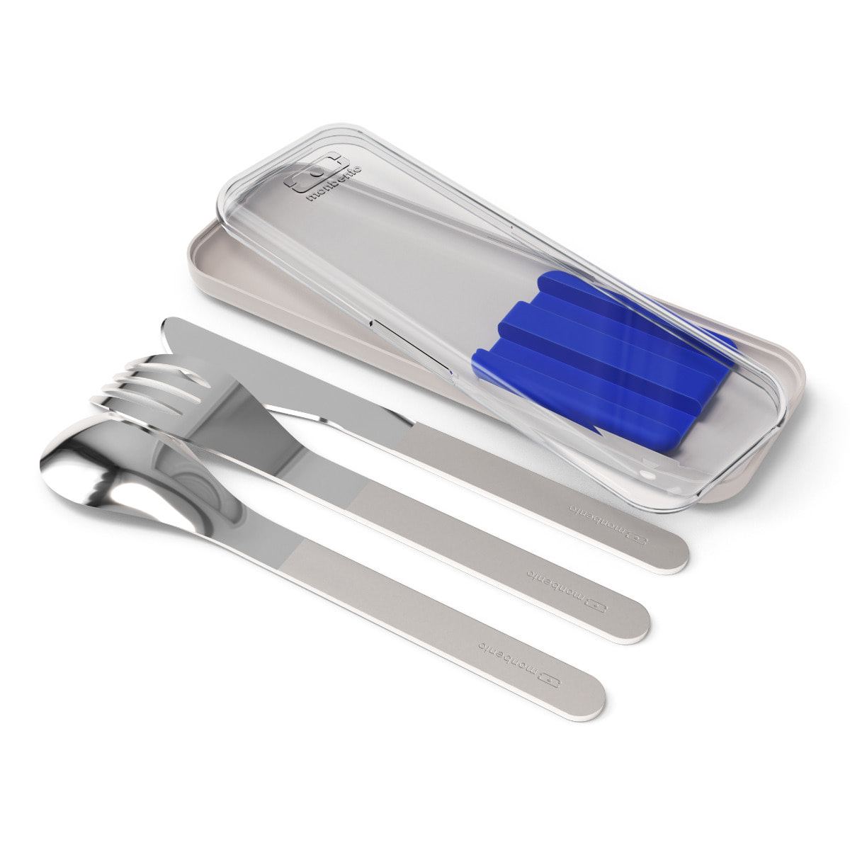 Set de 3 couverts Trio couteau Slim Box Bleu