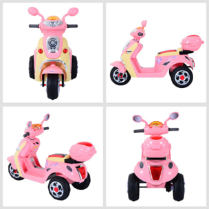 Moto Eléctrica Infantil Tipo Triciclo Rosa