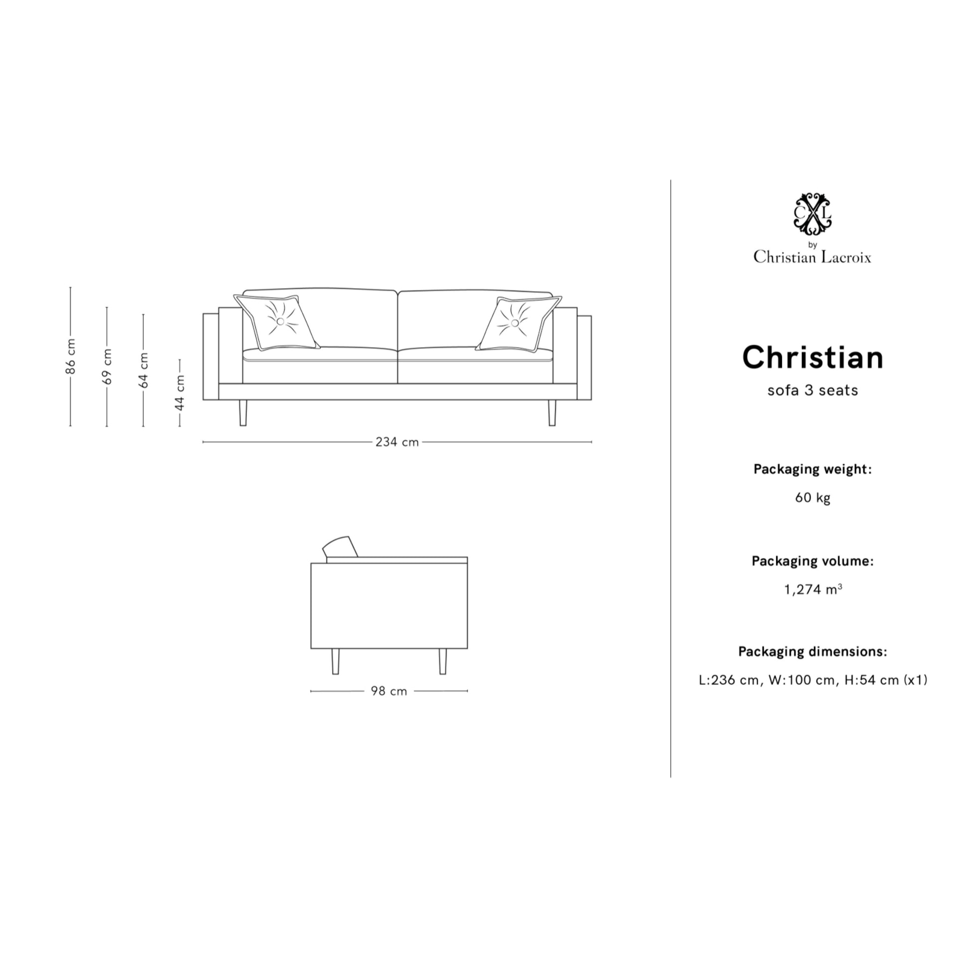 Canapé "Christian" 3 places imitation cuir beige foncé,marron