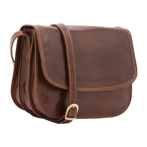 Borsa a tracolla  da donna In Vera pelle Made in Italy 27x20x12 cm