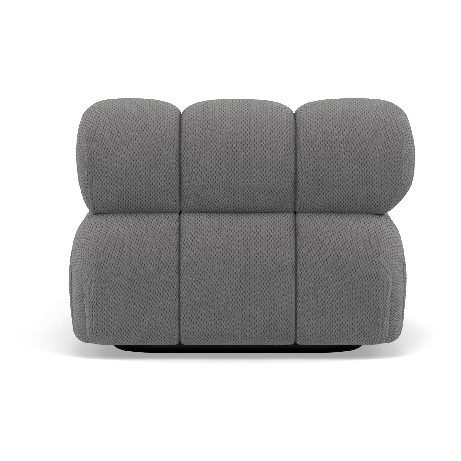 Ruby - module d'assise méridienne droite en velours texturé - Gris