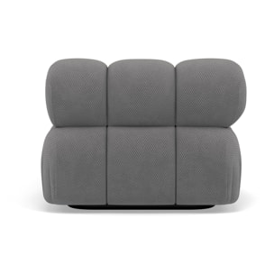 Ruby - module d'assise méridienne droite en velours texturé - Gris