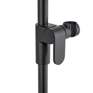 Set de douche style industriel - 3 fonctions, débit 7 l/min - tuyau flexible 70 cm, garantie 5 ans - noir mat