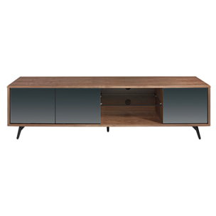 Mueble TV madera chapada en nogal 180x50x45cm