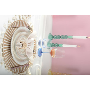 Lot de 2 bougeoirs bulles vert
