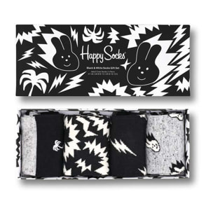 Calcetines 4-pack black and white gift box set