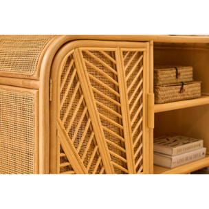 Buffet vintage en rotin 2 portes L150 cm GALON