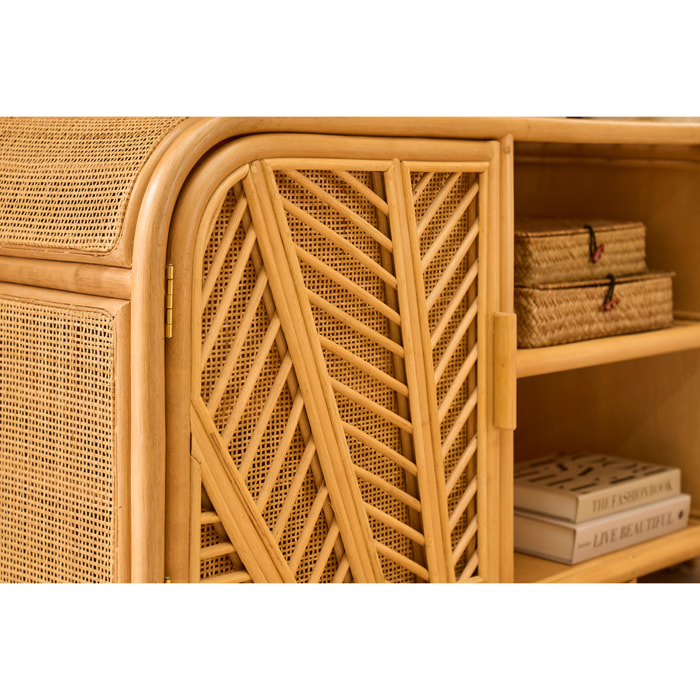 Buffet vintage en rotin 2 portes L150 cm GALON