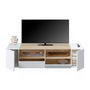 Módulo de TV Nima Blanco Artik (Blanco Mate) - Roble Canadian