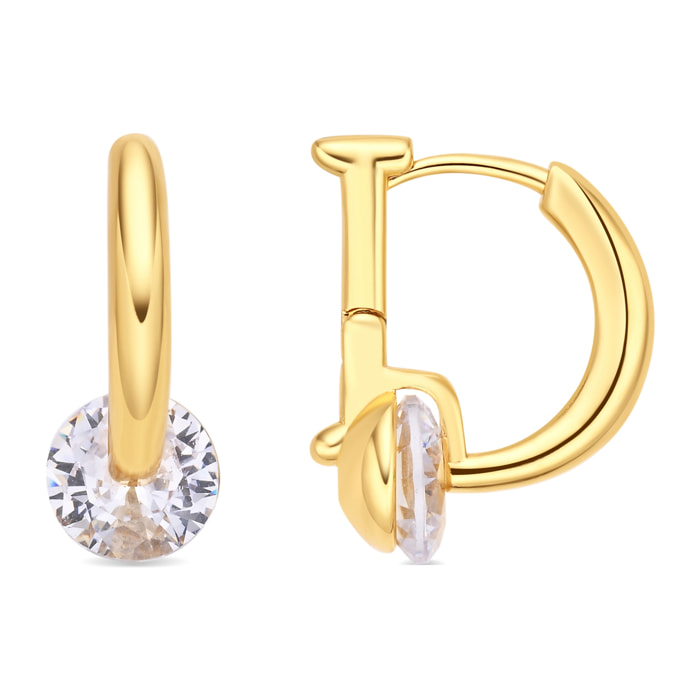 Pendientes de Circonita Brillante acabado en oro amarillo de 18k