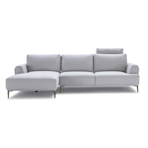 Canapé d'angle gauche en tissu dossiers avance-recule - 2 coloris - LUGANO