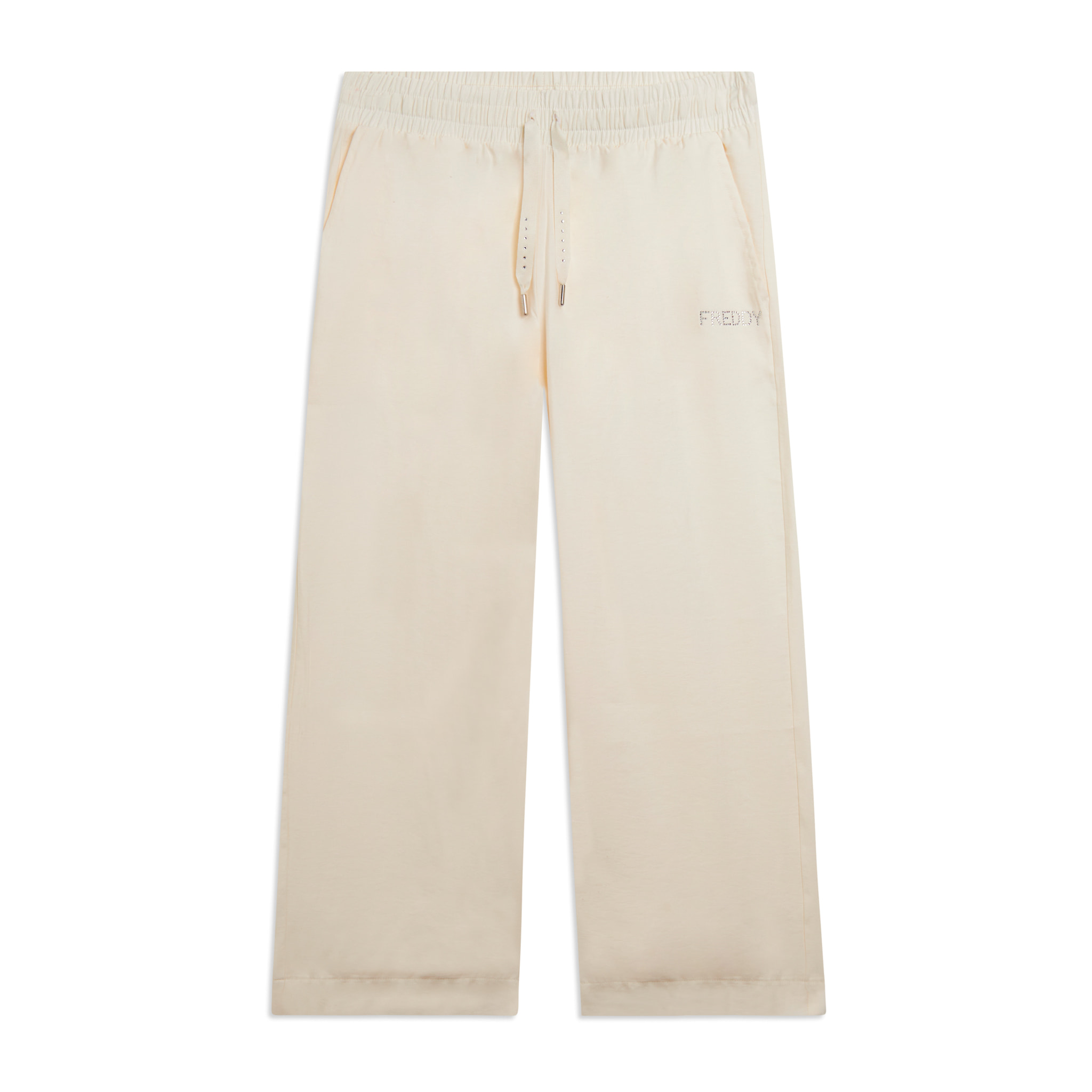 Pantaloni Sportivi Cropped con gamba Wide Leg e strass