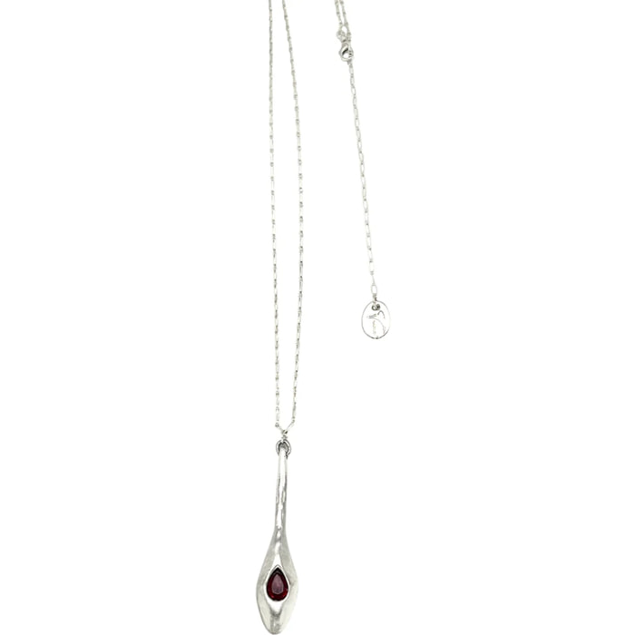 Collar largo Cristal Tear en cristal SW siam plata 10µ