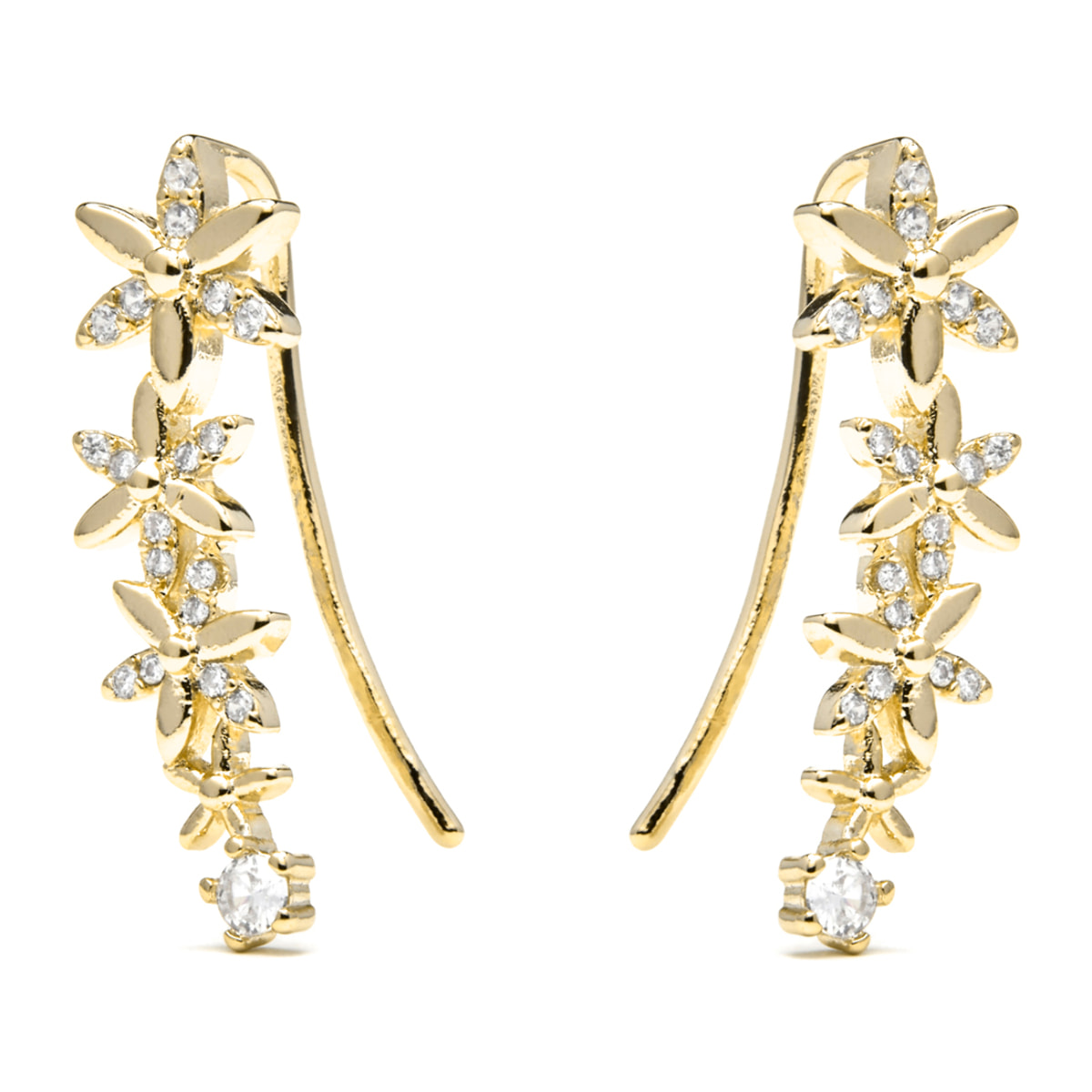 Pendientes acabado oro amarillo de 18k y Circonita Brillante
