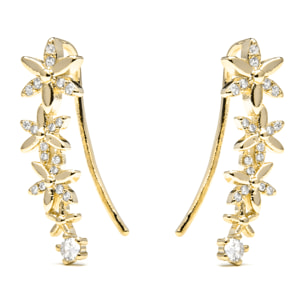 Pendientes acabado oro amarillo de 18k y Circonita Brillante