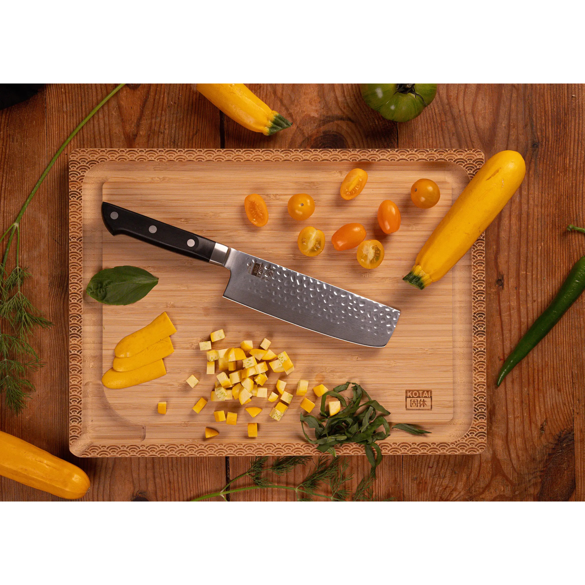 Le Set Complet : 5 couteaux (couteau d'office + petty + nakiri + santoku + gyuto)