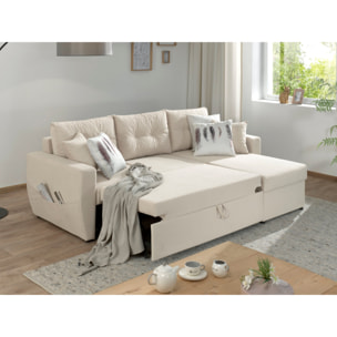 Astoria - canapé d'angle réversible - convertible avec coffre - style contemporain- 4 places - Beige