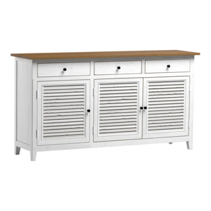 Buffet en bois recyclé blanc effet vieilli - Casa